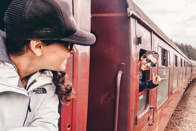 Riding the Hogwarts Express in Scotland is a magical journey through misty Highland landscapes, where the rhythmic chug of the steam train and panoramic views of rugged mountains evoke a sense of enchantment and wonder straight out of a wizarding tale.